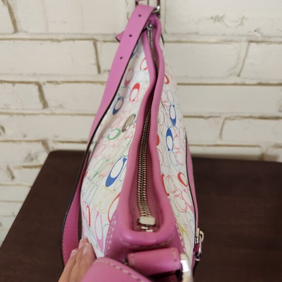 Nwot Coach Heritage Chelsea Signature Multi-Colored Shoulder Bag - Picture 8 of 16